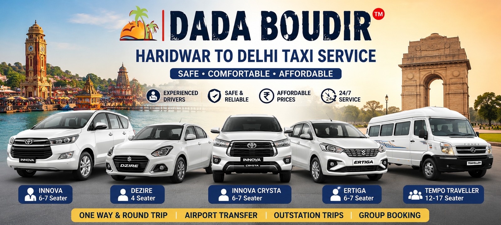 haridwar to delhi taxi service